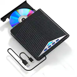 Kitcheniva - External CD DVD Drive USB 3.0 Burner Reader Writer For PC Laptop