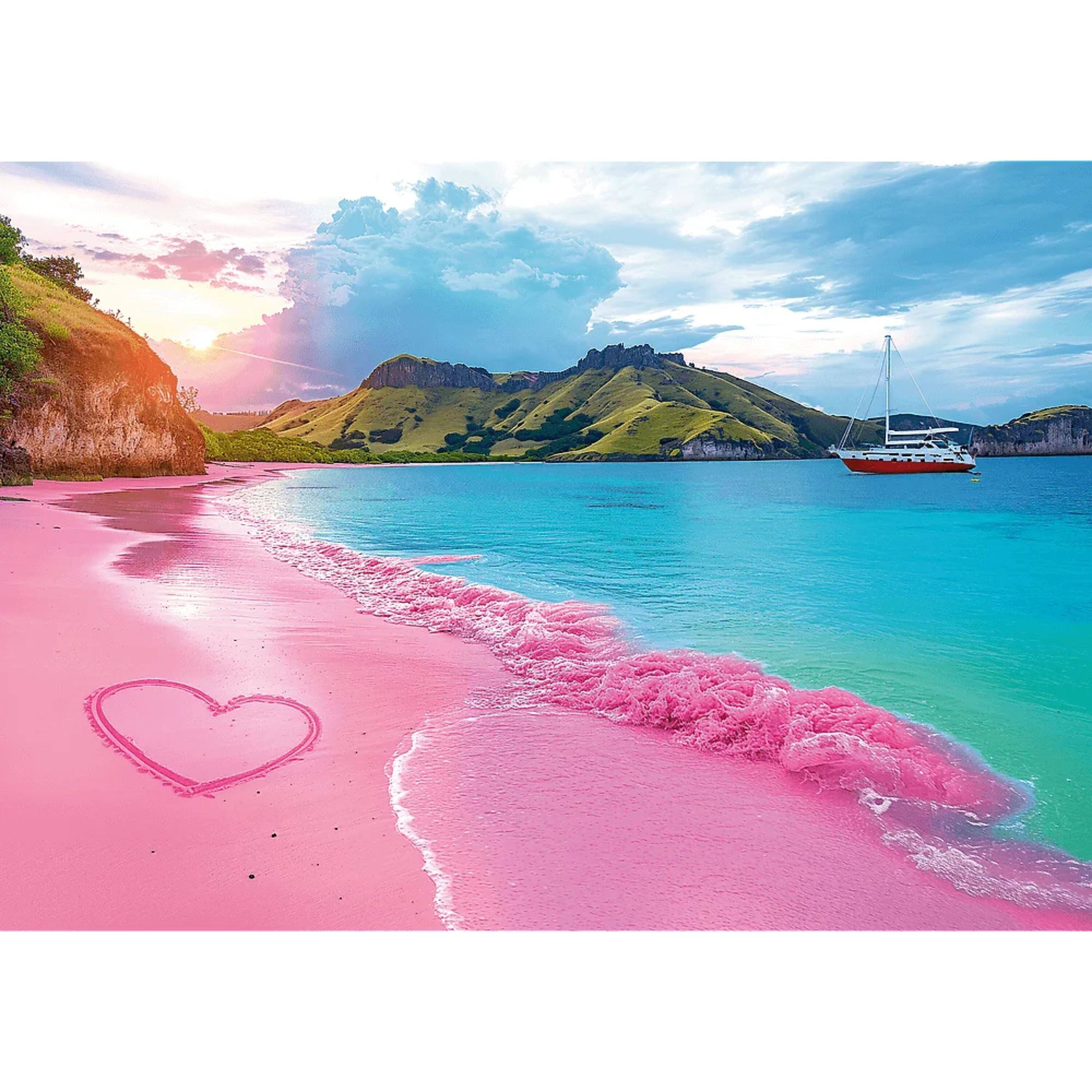 Alt View 1. Trefl - Trefl Red Pink Beach Indonesia 1000 Piece Puzzle.