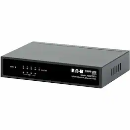 Eaton Tripp Lite Series 5-Port 10/100/1000 Mbps PoE-Powered Desktop Gigabit Ethernet Unmanaged Switch with PoE+ - Black