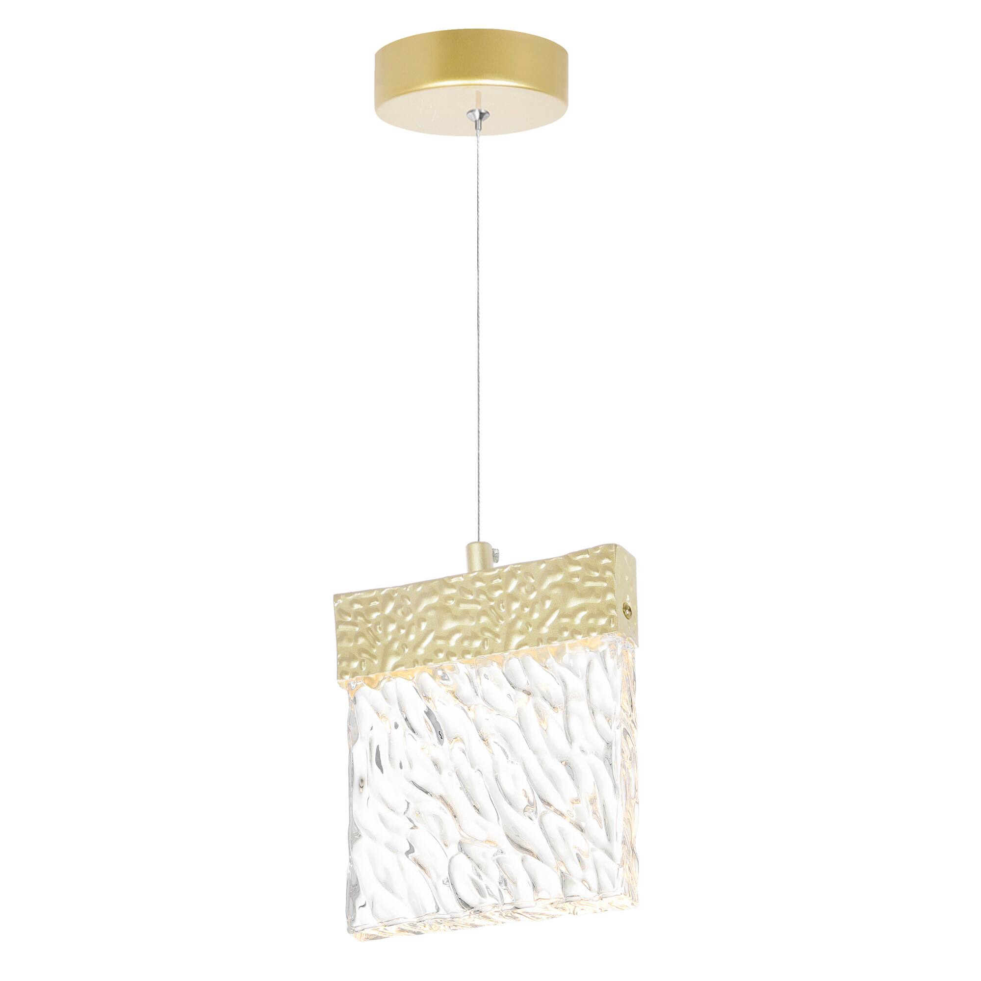 Angle. CWI Lighting - Carolina LED Pendant With Gold Leaf Finish - Gold Leaf.