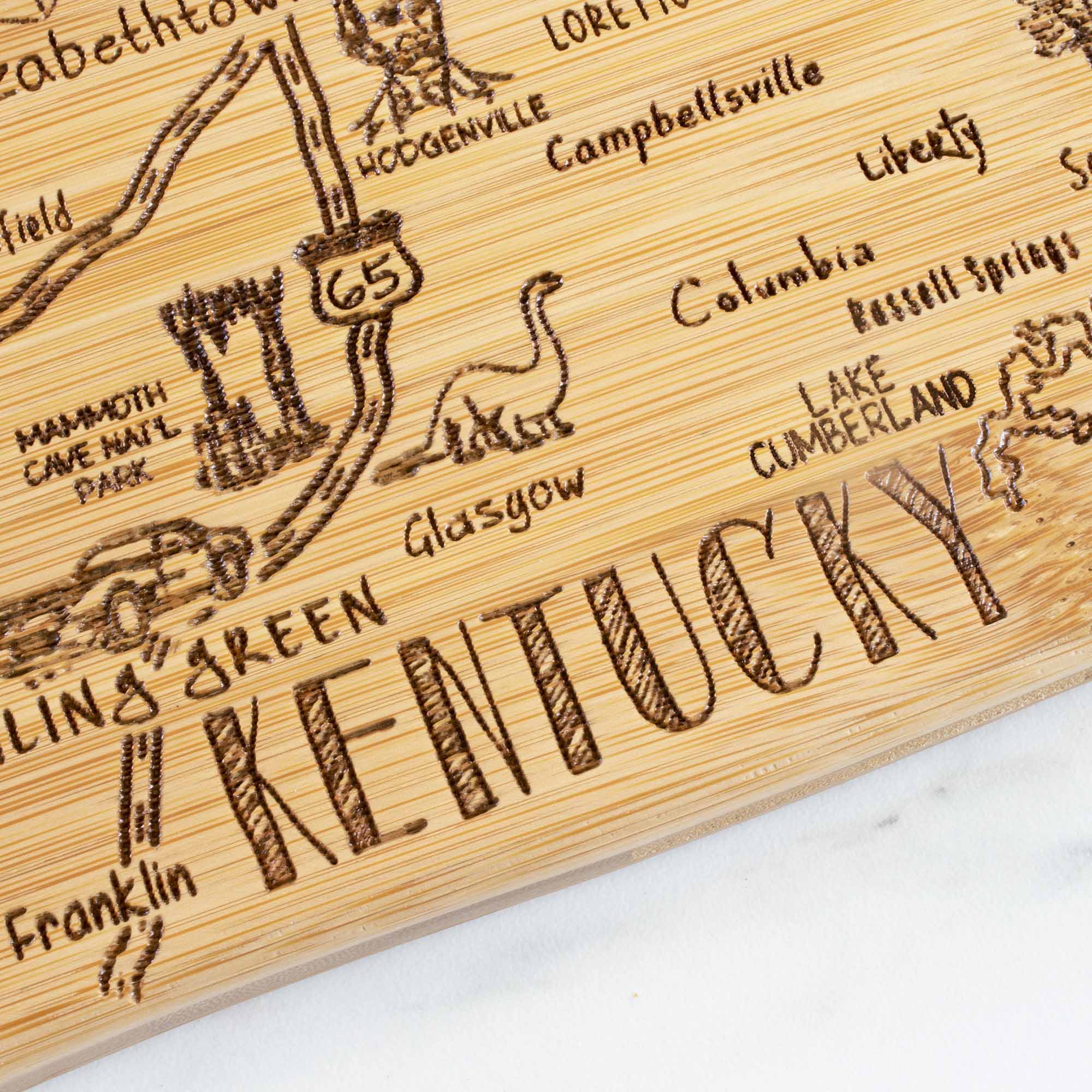 Loretto  
Hodgenville  
Campbellsville  
Liberty  
Russell Springs  
Columbia  
Lake Cumberland  
Mammoth Cave Park  
Glasgow  
Lincoln  
Franklin  
Kentucky