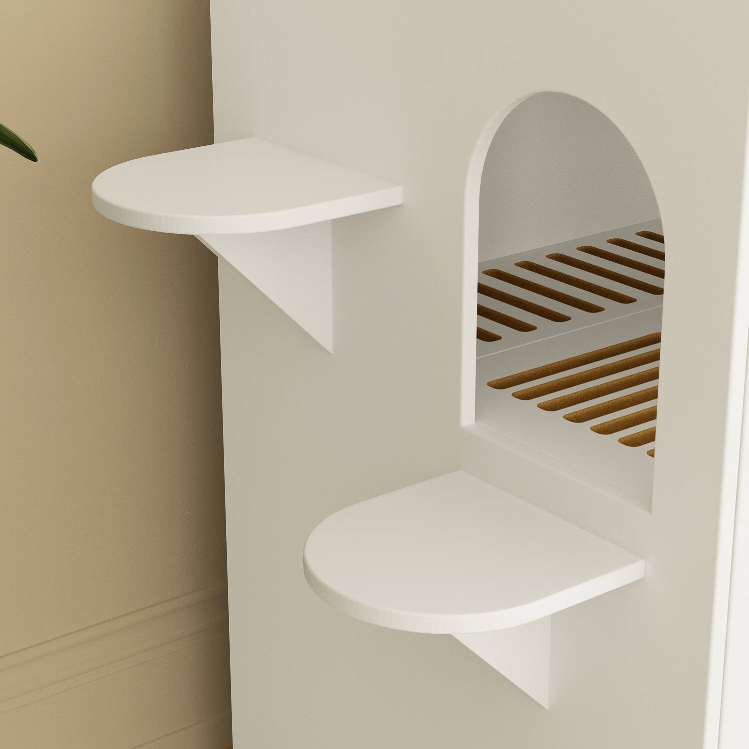 Alt View 10. FUFU & GAGA - Modern Cat Furniture Cabinet – Multi-Level Cat House with Litter Box Storage, Scratching Posts & Display Top,.