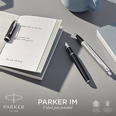 PARKER IM  
Unlock your potential  
EST. 1888  

Hading follow Y Kne dok maly sgoeda Park wt ad Hary PARKER