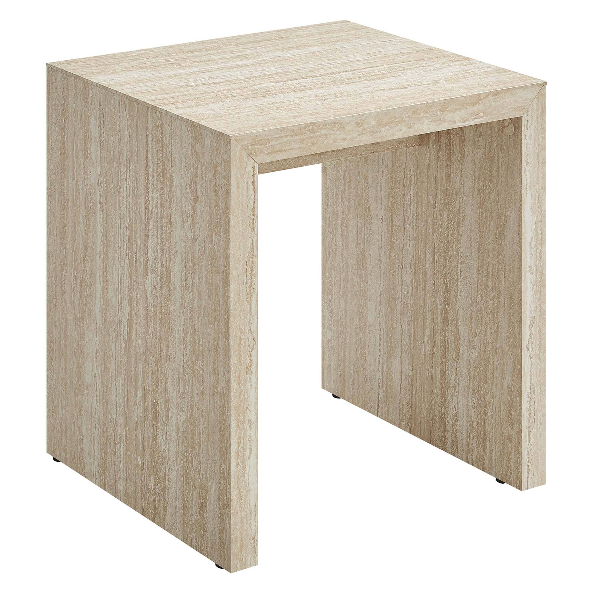 Angle. Modway - Mirella Faux Travertine Side Table by Modway - Travertine.