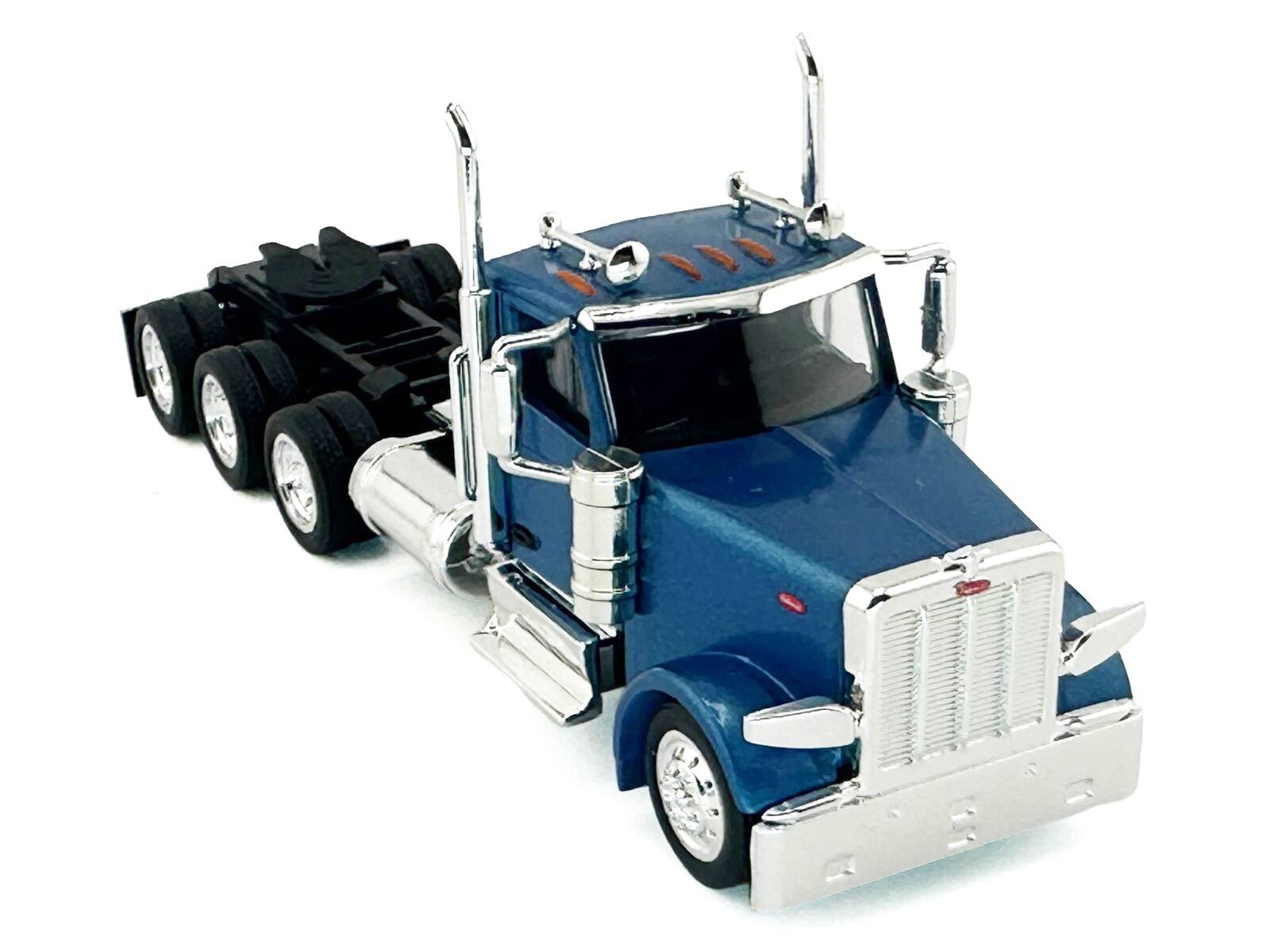 Alt View 1. HO Logistics Replicas - Peterbilt 589 3-Axel Day Cab Blue Metallic 1/87 (HO) Scale Plastic Model Car by HO Logistics.