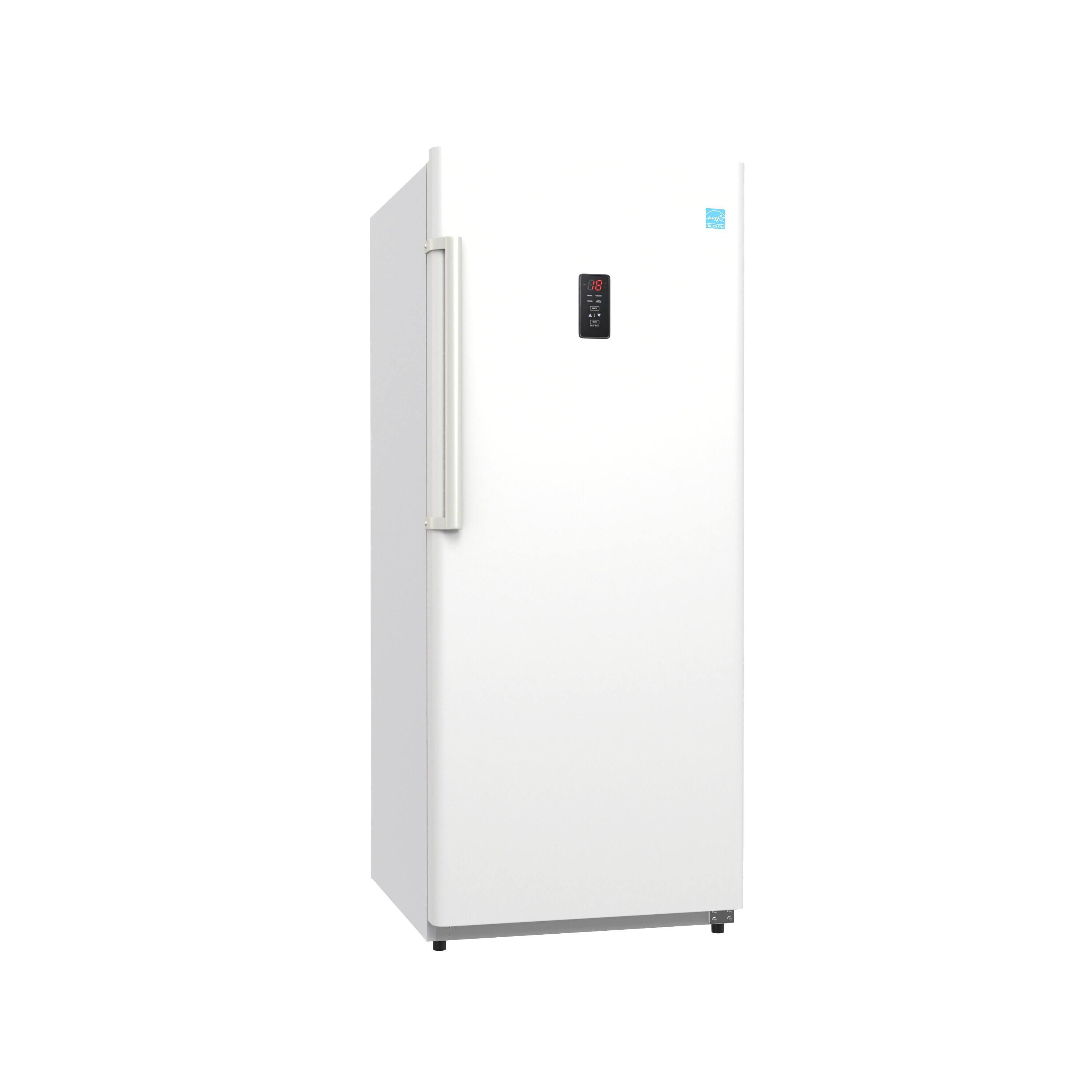 Angle. Conserv - Conserv 14cf Garage Ready Upright Freezer CONVERTIBLE Refrigerator 28" Energy Star 110V Reversible - White.