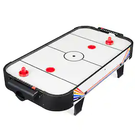Best Choice Products - 40in Air Hockey Arcade Table w/ 100V Motor, Electric Fan, 2 Strikers, 2 Pucks - Blue/White Arcade