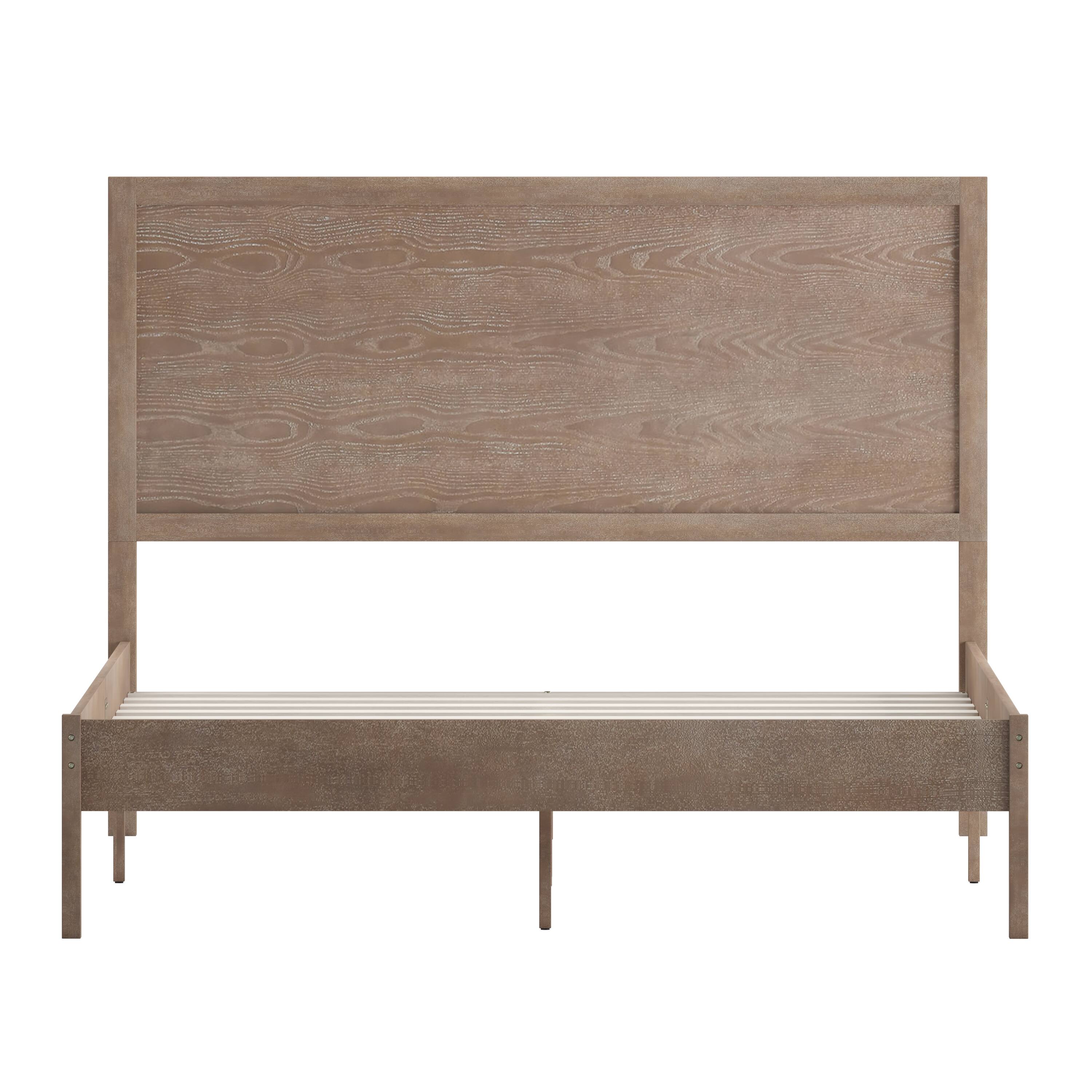 Alt View 9. Emma + Oliver - Ashton Classic Wooden Platform Bed with Headboard - Light Brown.