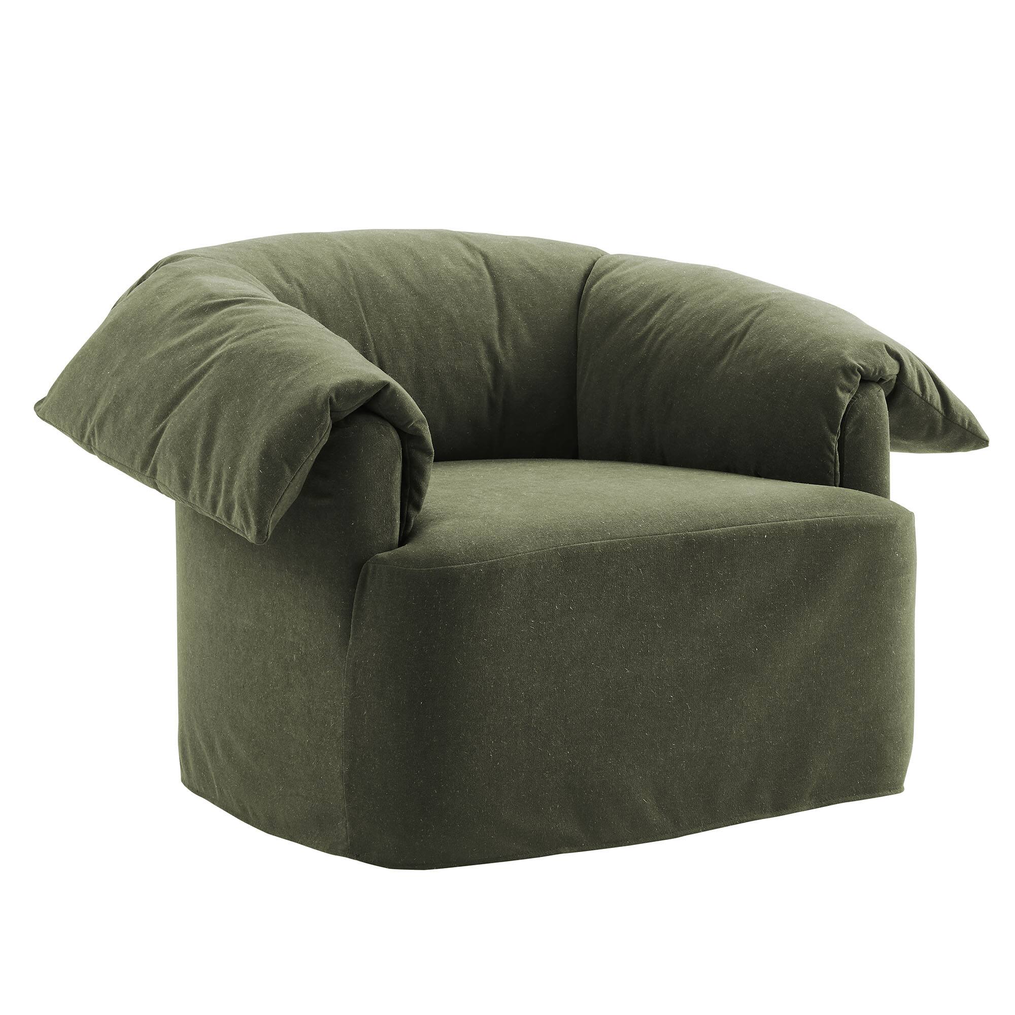 Angle. Modway - Lark Slipcovered Fabric Oversized Armchair by Modway - Sage.