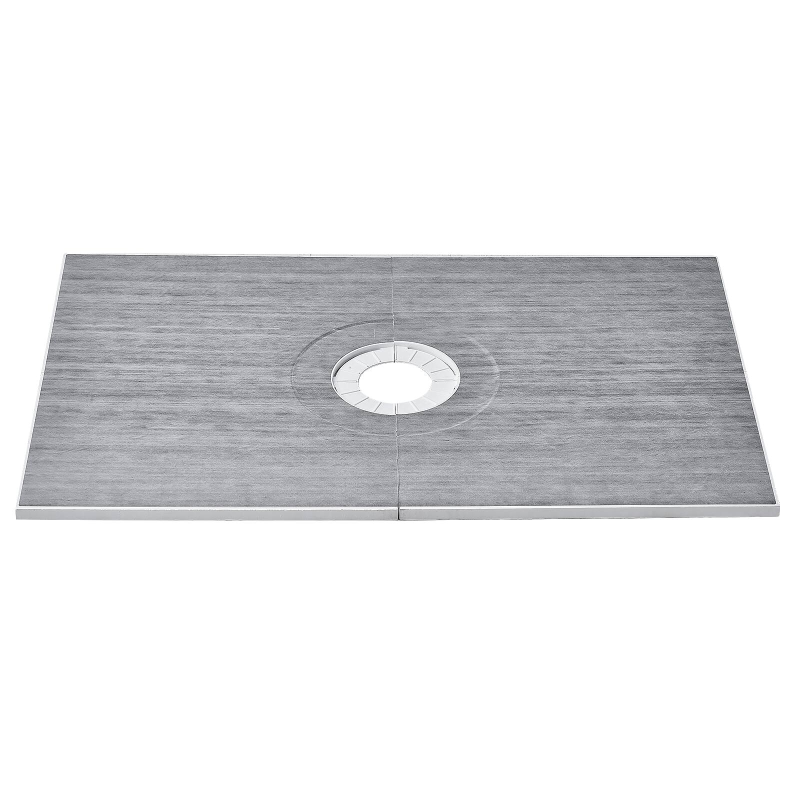 Alt View 5. VEVOR - Shower Curb Kit, 60"x38" Shower Pan Kit with 6.3" Central Drain, Lightweight EPS Shower Installation Kits - Gray.