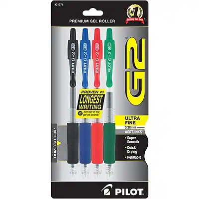 #35276
PREMIUM GEL ROLLER
eCO 0.39
0.30
BCO G-2
G-2
G-2
G-2
PILOT
PILOT
PILOT
PILOT
G2
PROVEN #1
LONGEST WRITING
ULTRA FINE
0.38mm
ASSIST INKS
Super Smooth
COMFORT
Quick Drying
Refillable
PILOT