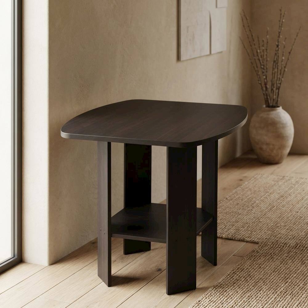 Angle. FurniFact - FurniFact End Side Table, Quality Build, Durable Wood Frame - Espresso - Espresso.