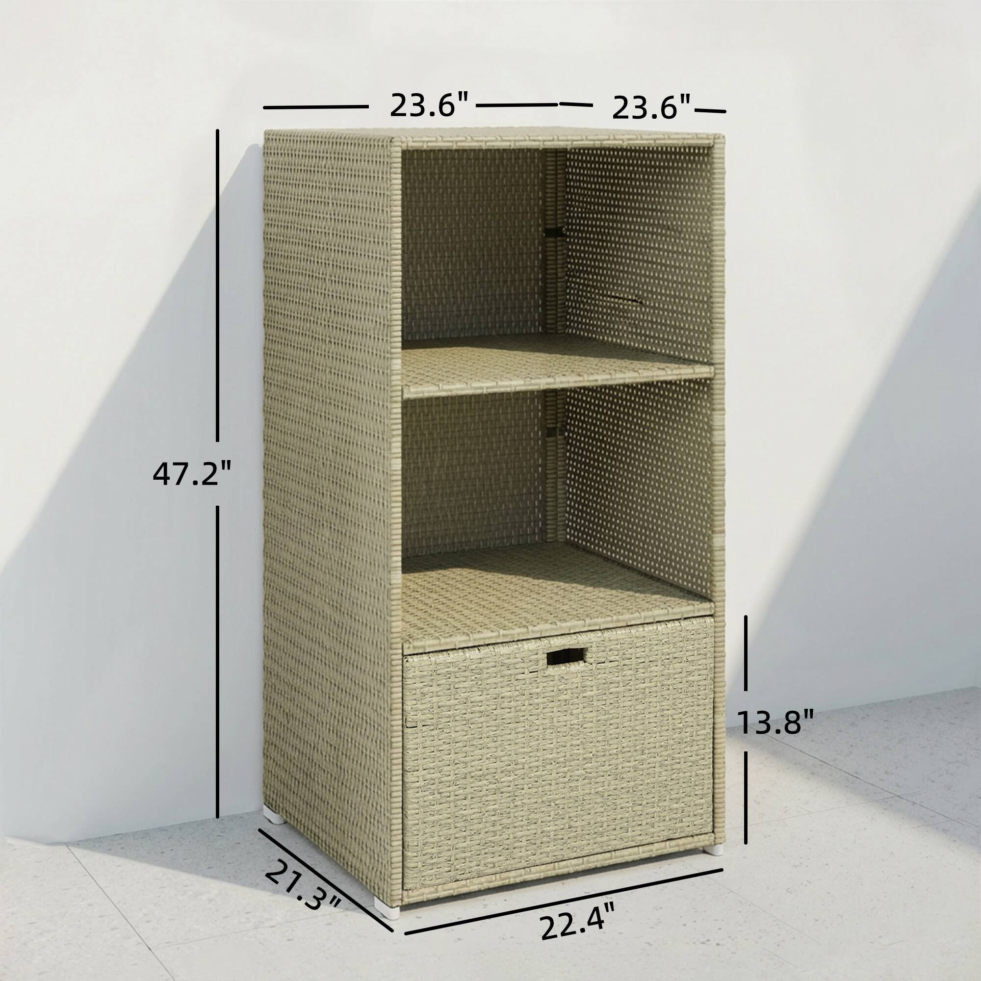 23.6" x 23.6" x 47.2" x 13.8" x 21.3" x 22.4"