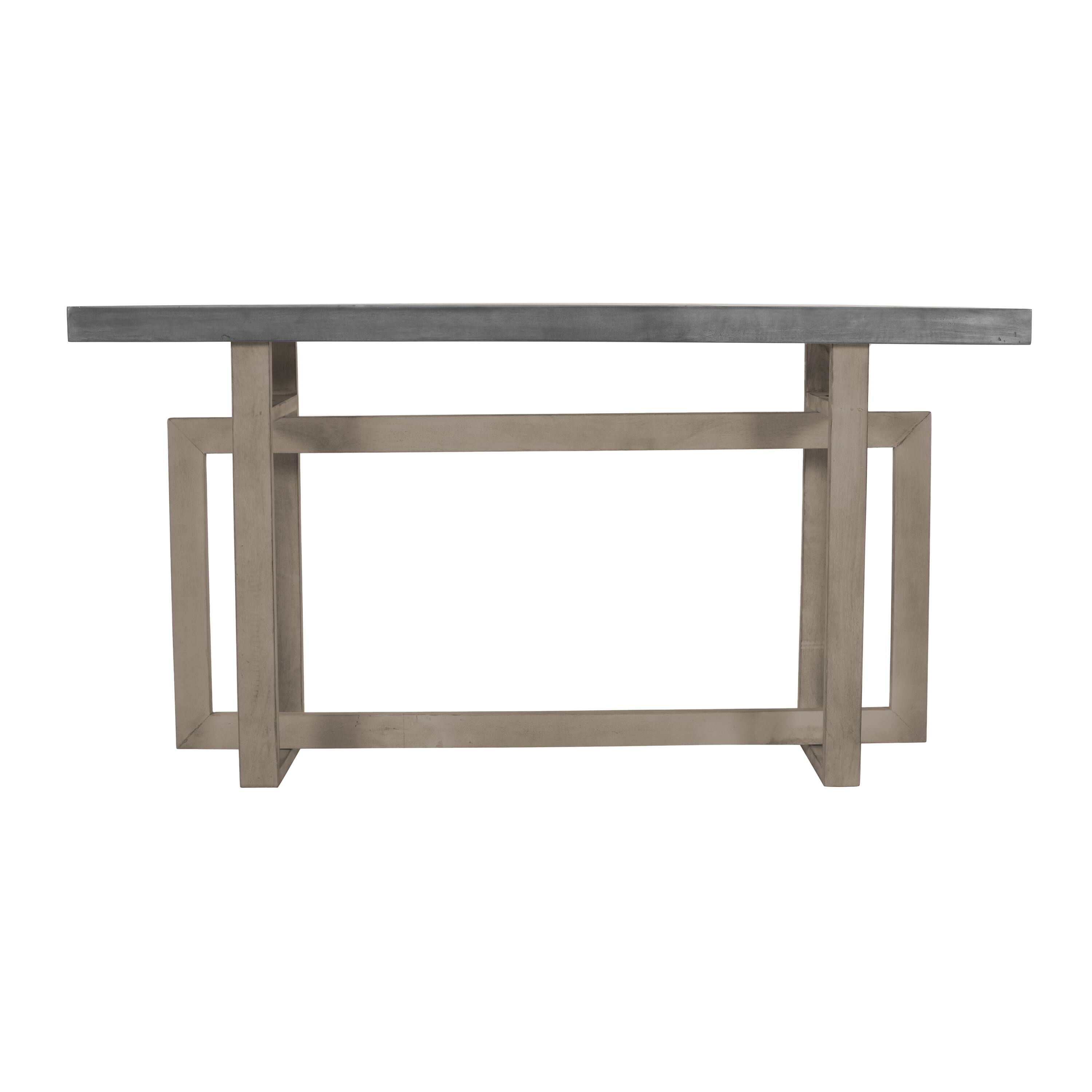 Front. Manhattan Lane - 59 Inch Artisan Sideboard Console Table with Geometric Interlocked Base - Gray.