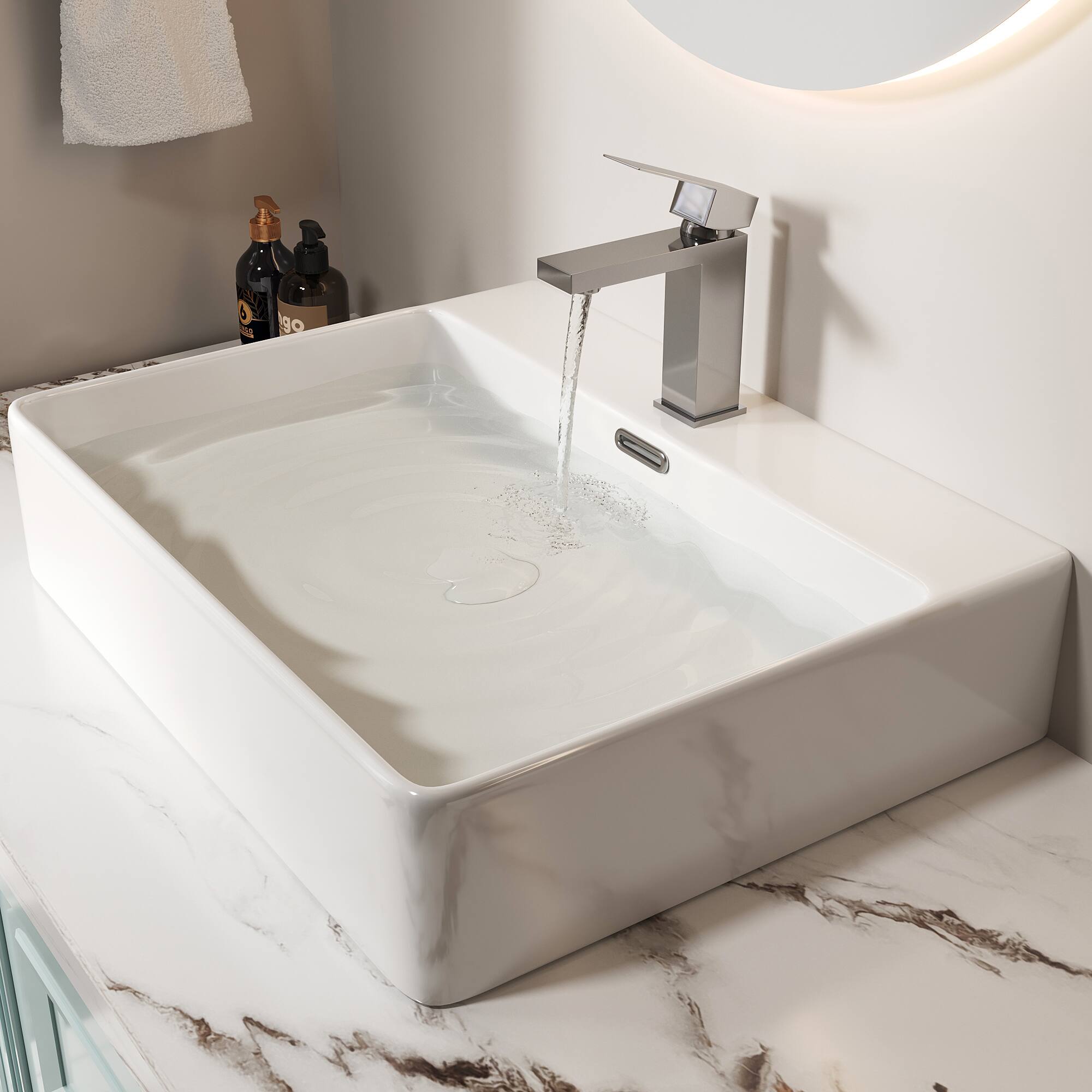 Angle. Bothwa Home - Bothwa Home BF-FD101-CH 6 - Inch Felix Single Handle Bathroom Faucet in Chrome Finish - Chrome.