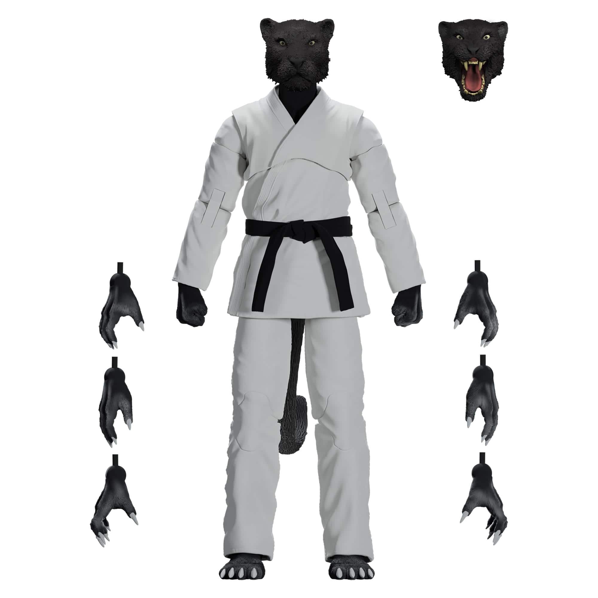 Icon Heroes - Zoo Jitsu Fighters 6 Inch Action Figure | Paulo the Panther with Gi - White