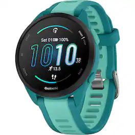 Garmin - Forerunner 165 Music GPS Smartwatch 43 mm Fiber-Reinforced Polymer - Turquoise/Aqua - (2024)