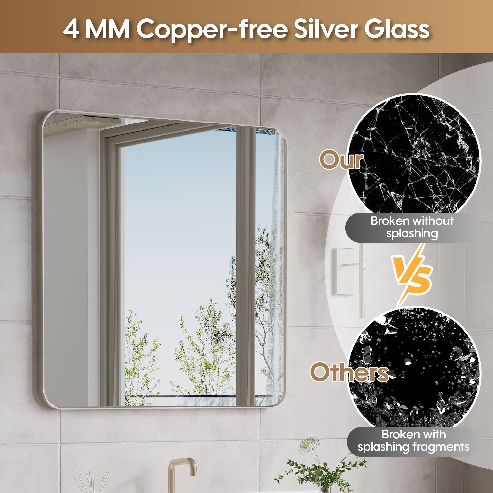 4 MM Copper-free Silver Glass

Our
Broken without splashing

vs

Others
Broken with splashing fragments
