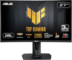 ASUS - TUF Gaming 27" FHD VA 240Hz 1ms Curved Gaming Monitor with FreeSync Premium and HDR (DisplayPort, HDMI) - Black - Front_Zoom