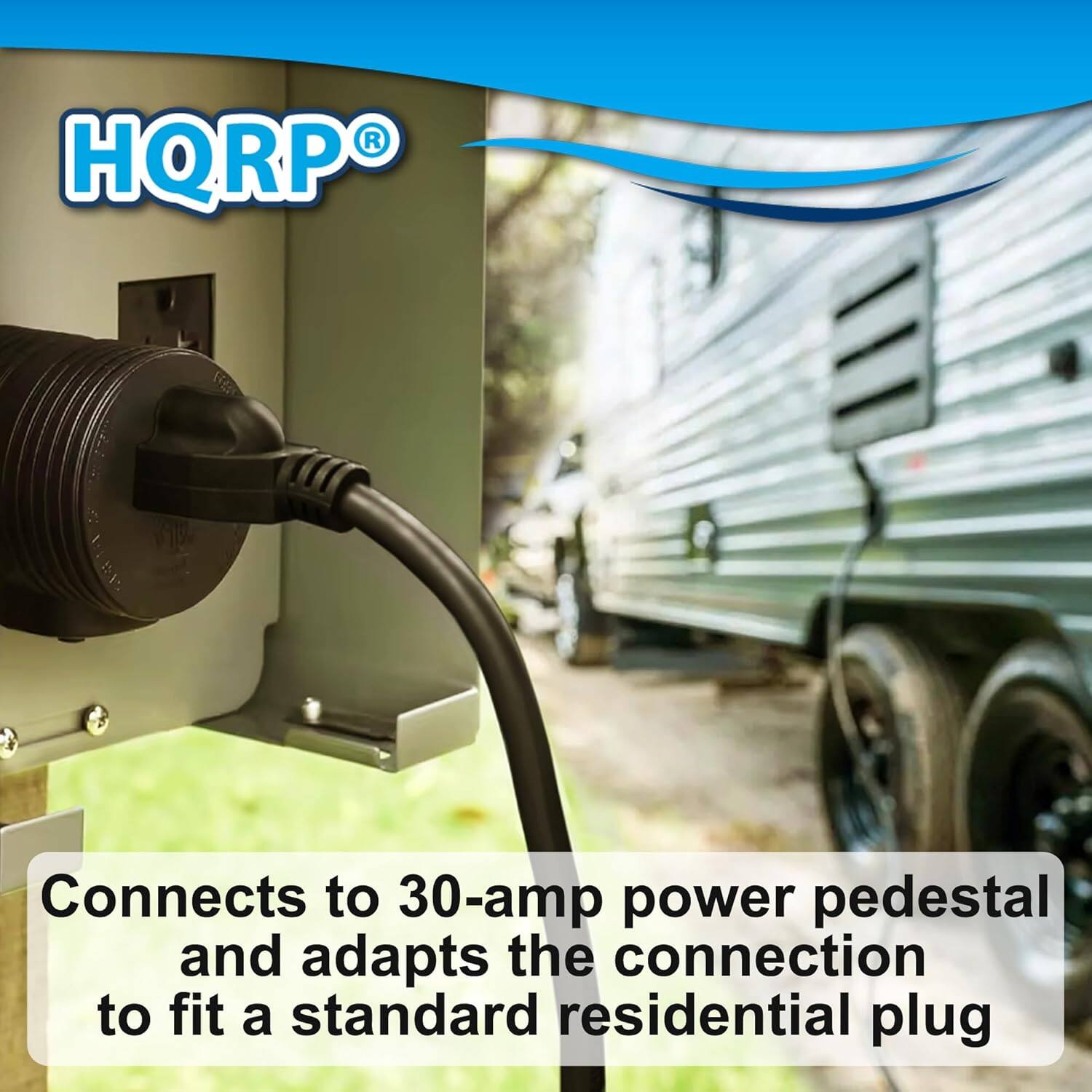HQRP Connects to 30-amp power pedestal and adapts the connection to fit a standard residential plug
