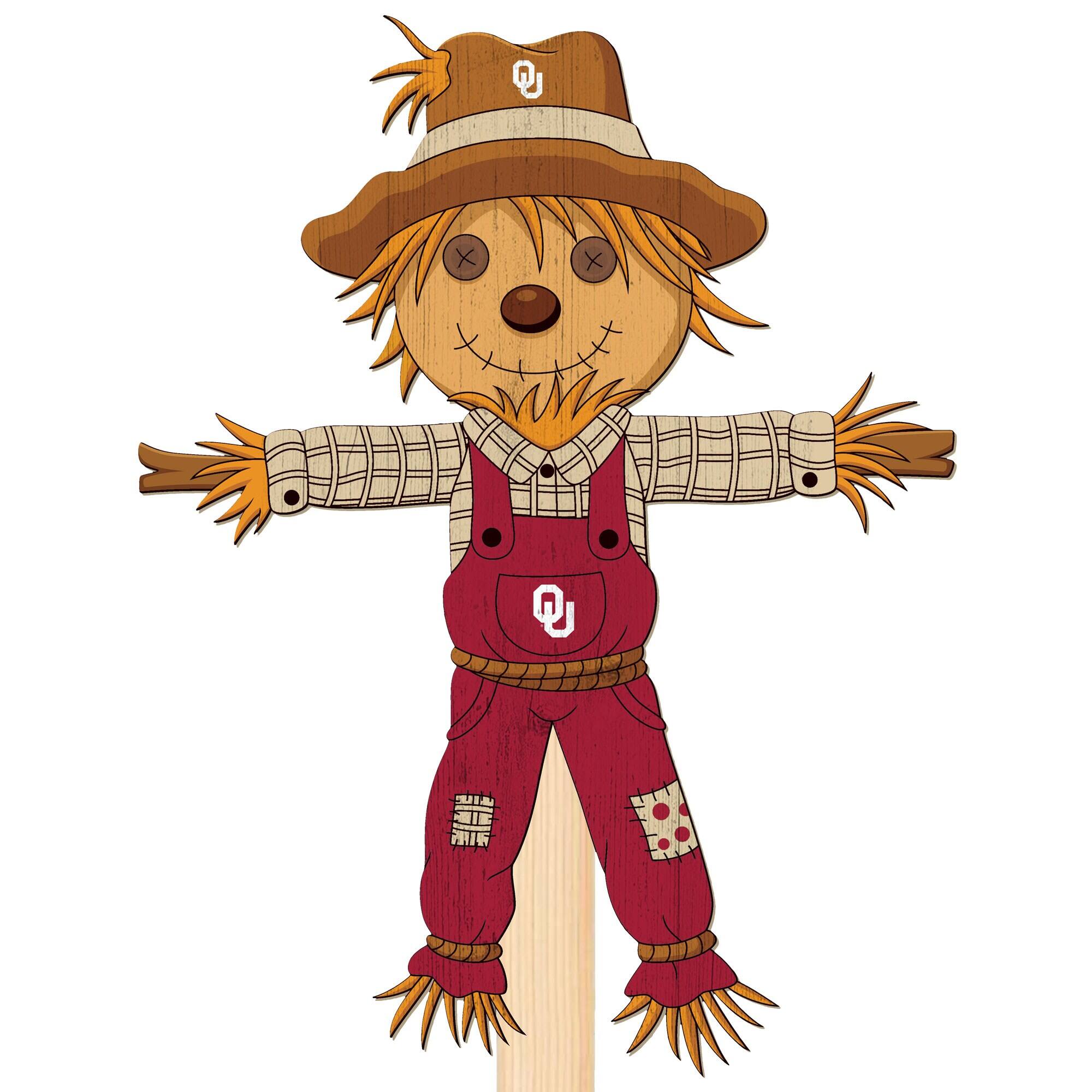 Front. Fan Creations - Oklahoma Sooners 12" Scarecrow Yard Stake - Multicolor.