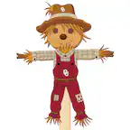 Front. Fan Creations - Oklahoma Sooners 12" Scarecrow Yard Stake - Multicolor.