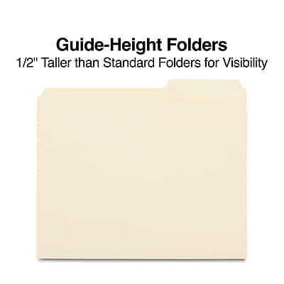 Guide-Height Folders  
1/2" Taller than Standard Folders for Visibility