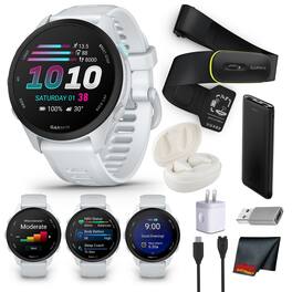 Garmin - Forerunner 70 GPS Running Smartwatch (Whitestone) Bundle - Whitestone - (2025)