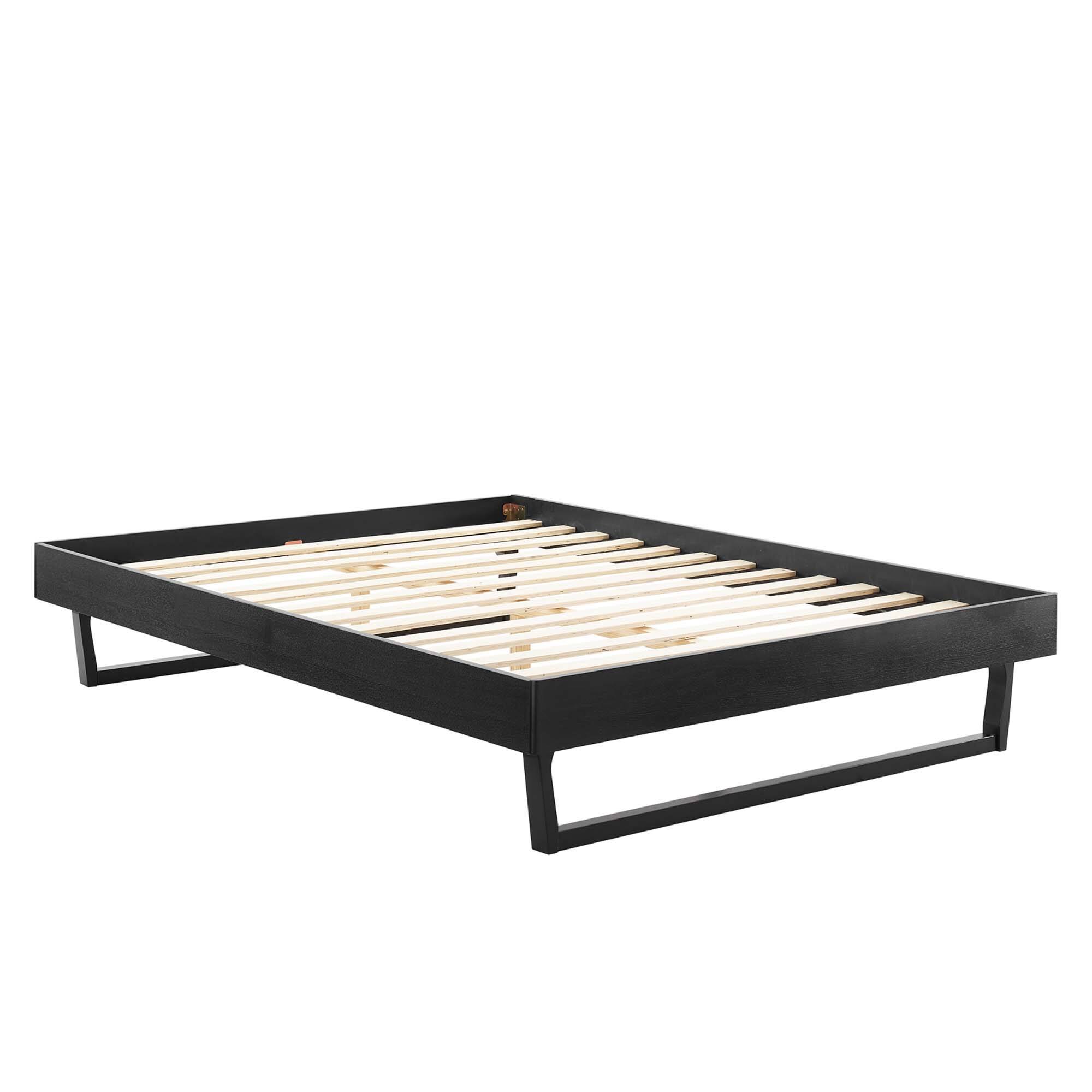 Left. Modway - Maven Twin Size Fabric Upholstered Platform Bed - Oatmeal.