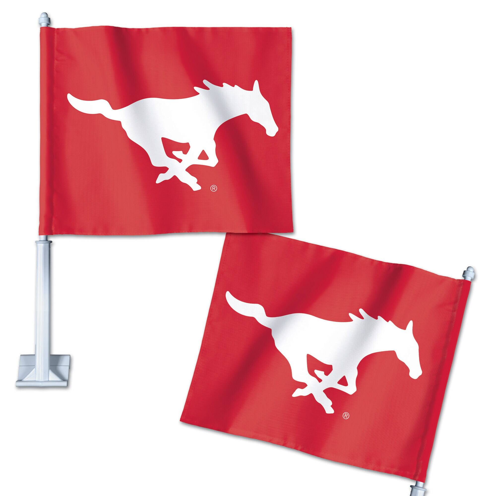 Alt View 2. WinCraft - SMU Mustangs Double-Sided Car Flag - Multicolor.