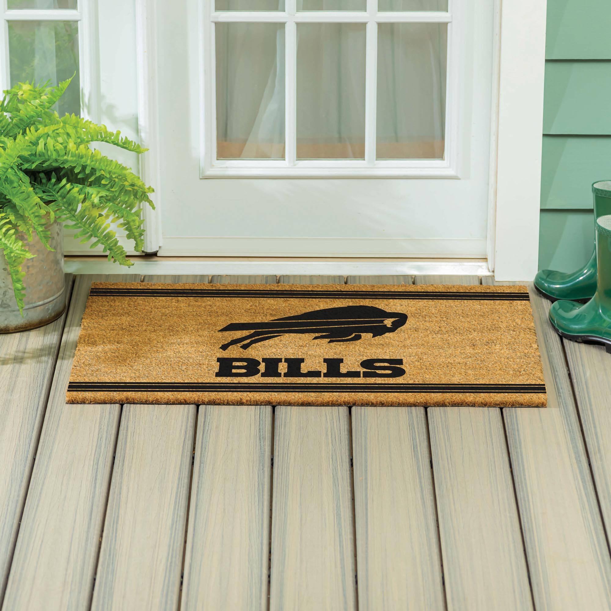 Alt View 3. Evergreen Enterprises - Buffalo Bills 24" x 36" Outdoor Monochrome Team Logo Coir Mat - Brown.