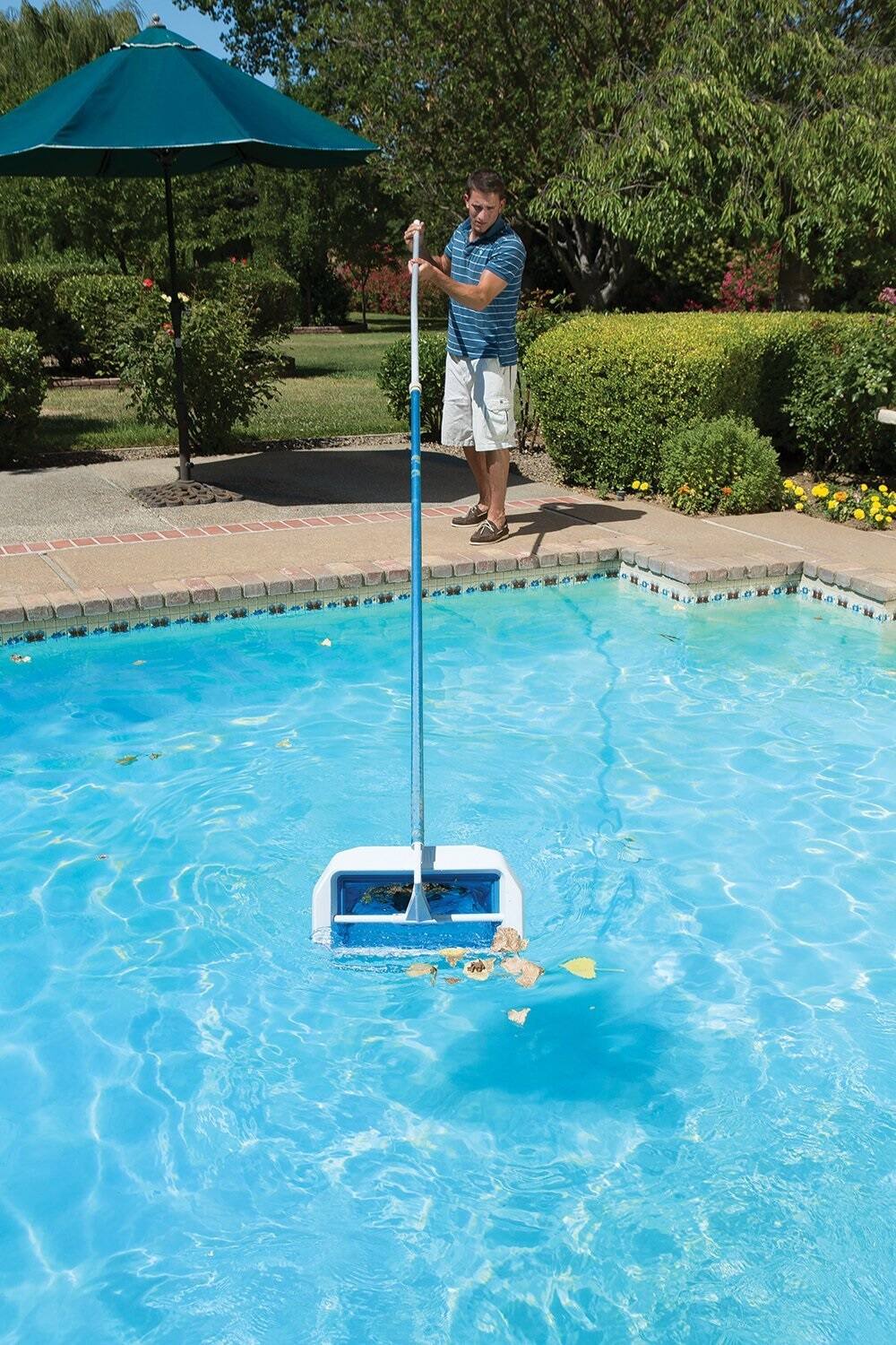 Alt View 2. Pool Central - 20" Blue and White Swivel Skim Elite Swimming Pool Bi-Directional Skimmer - Blue.