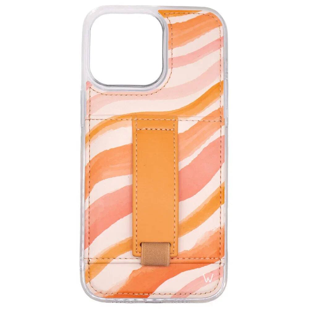 Front. Walli Cases - Walli Cases iPhone 12 Pro Max Phone Case with Wallet and Finger Strap - Desert Sunset - Desert Sunset.