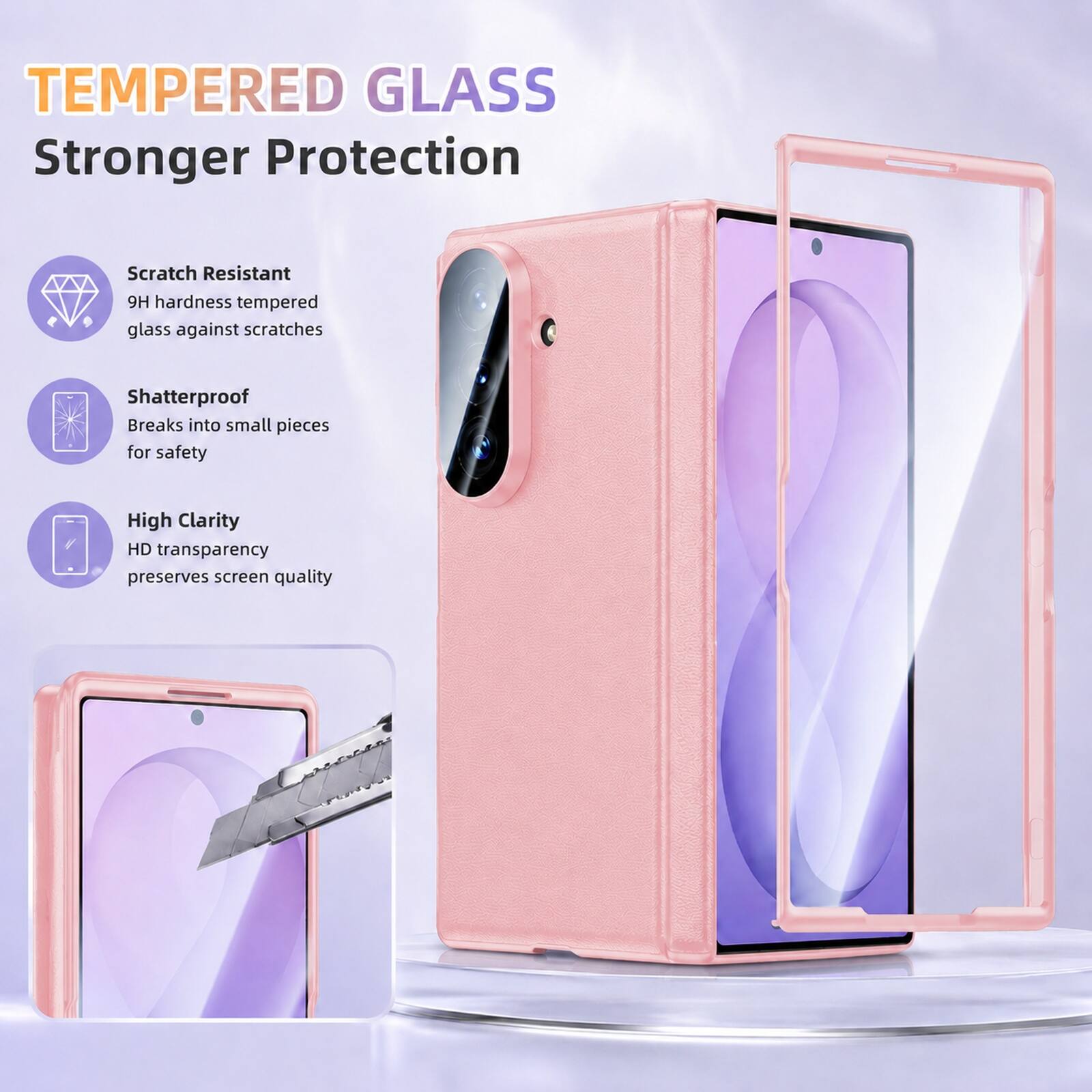 Dteck Shockproof Leather Texture Hinge Cover For Samsung Galaxy Z Fold8 ...