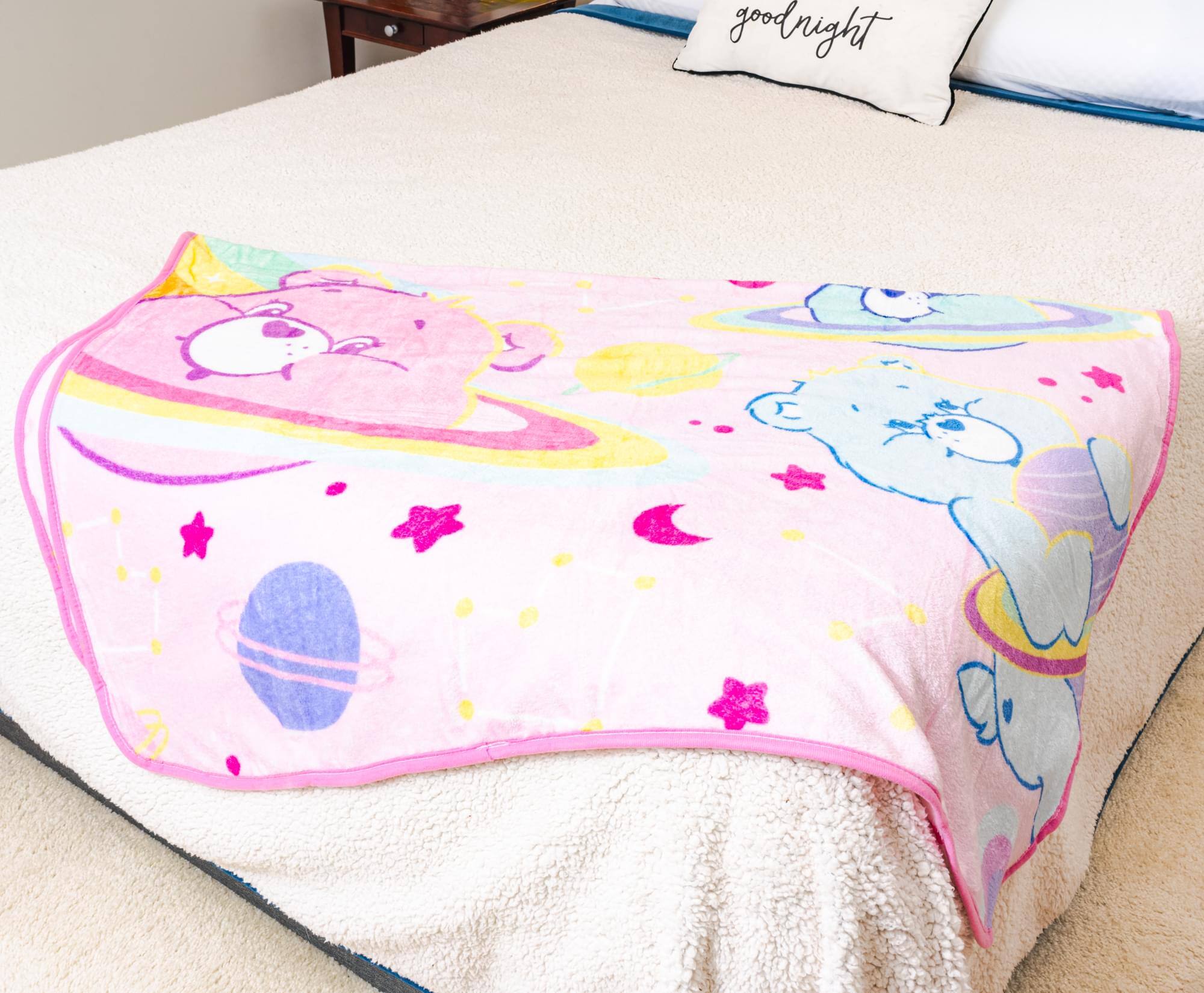 Alt View 4. Silver Buffalo - Care Bears Rainbow Cosmic Space Fleece Throw Blanket | 45 x 60 Inches - Pink.