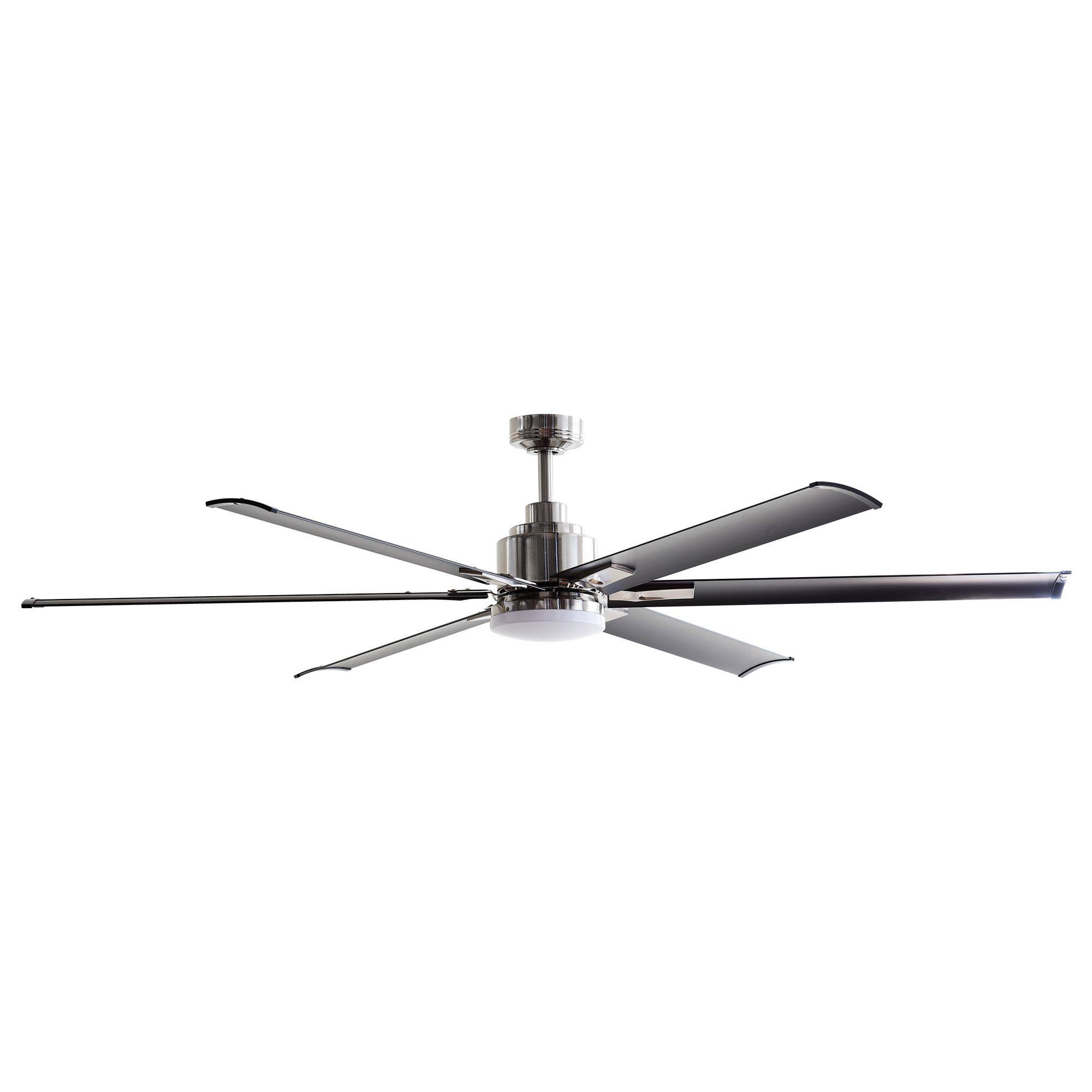 Alt View 5. Parrot Uncle - 72 in. Modern Integrated LED Brushed Chrome Ceiling Fan with Light and Remote - Brushed Chrome.