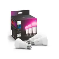 Philips - Hue A19 Bluetooth 60W Smart LED Bulb (3-Pack) - White and Color Ambiance - Front_Zoom