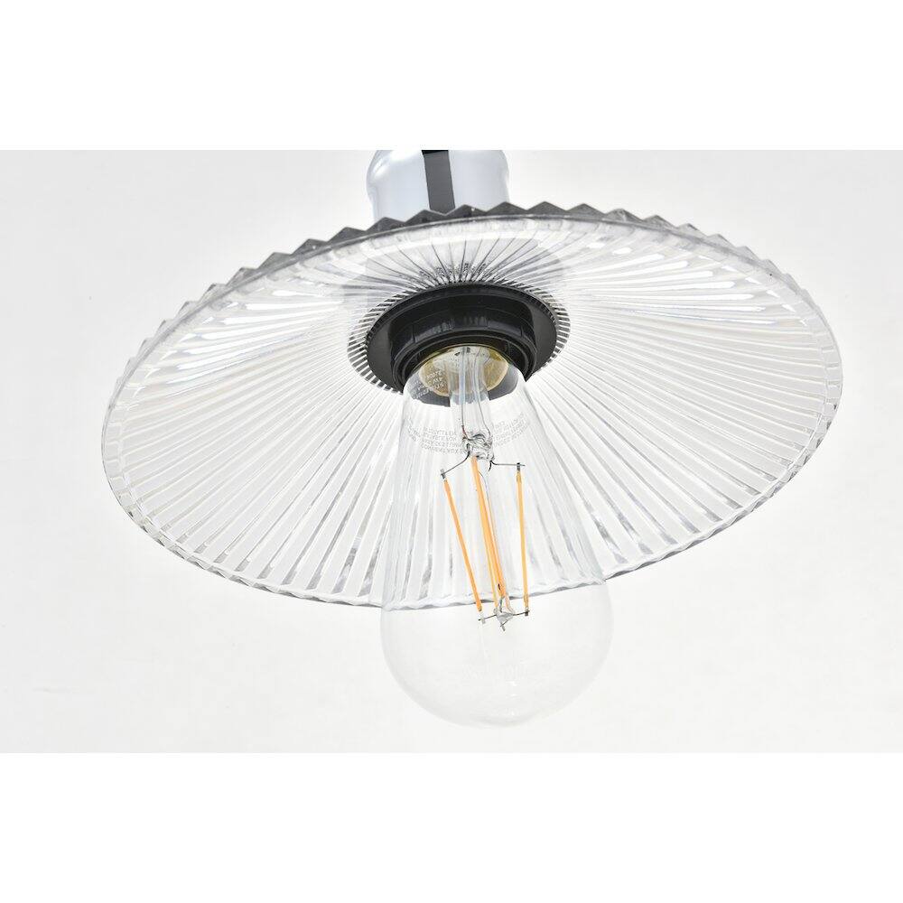 Back. Living District - Waltz 3 Light Chrome Pendant - Chrome And Clear.
