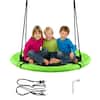 Front. Costway - Costway 40" Flying Saucer Tree Swing Indoor Outdoor Play Set Swing for Kids - Green.