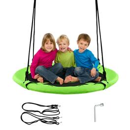 Costway - 40" Flying Saucer Tree Swing Indoor Outdoor Play Set Swing for Kids - Green