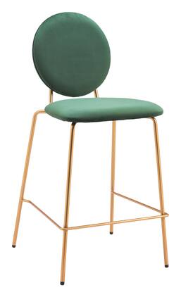 Hivvago - Odessa Counter Stool (Set of 2) - Green & Gold