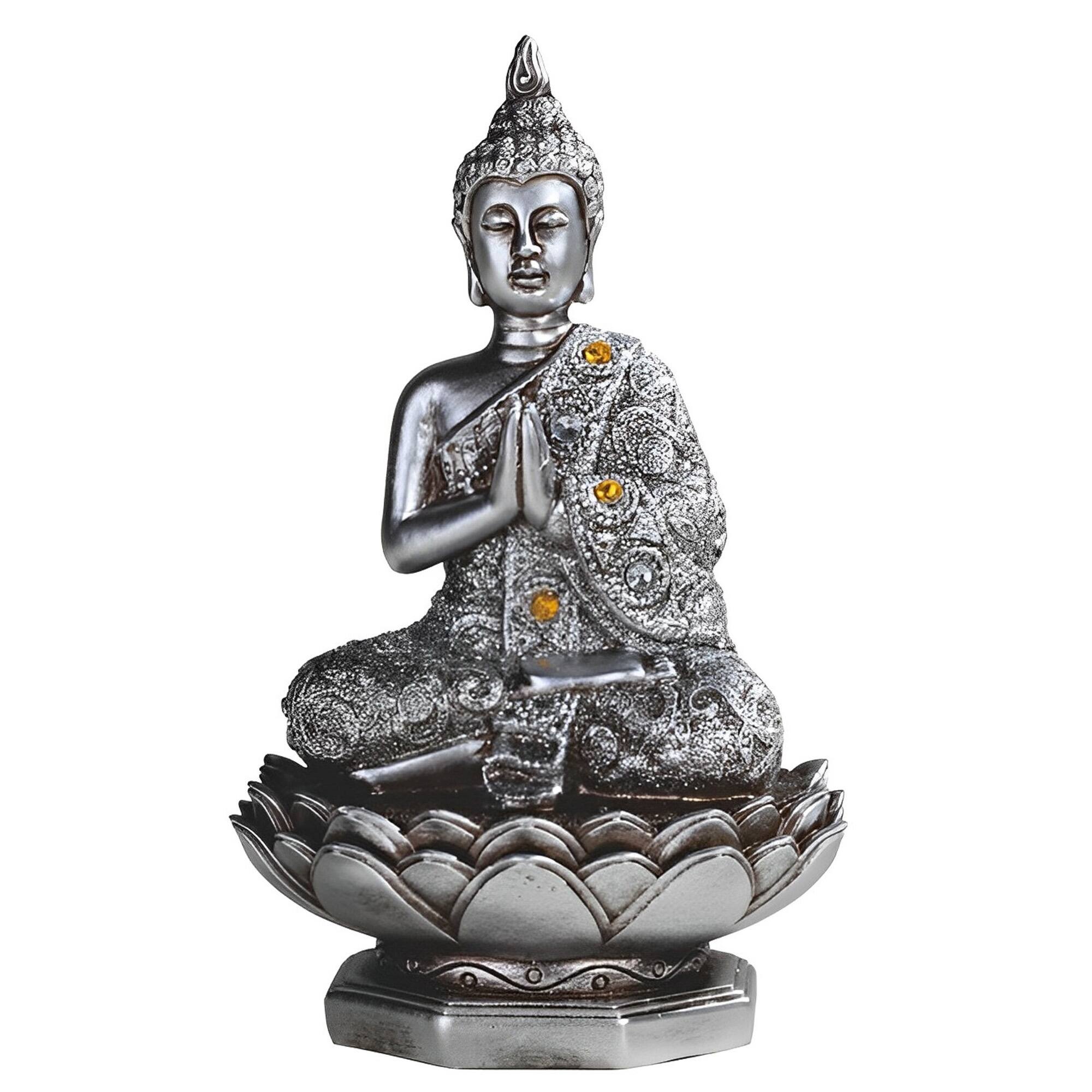 FC Design - 6.25"H Thai Buddha Praying Lotus Seat Figurine Statue Office Desk Tabletop Home Decor Gift - Multi-Color