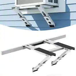 Winado - No-Drill Quick Setup Window AC Bracket, Heavy Duty Steel Support Bracket for Window Air Conditioner, Holds Up to 220 lbs - Silver