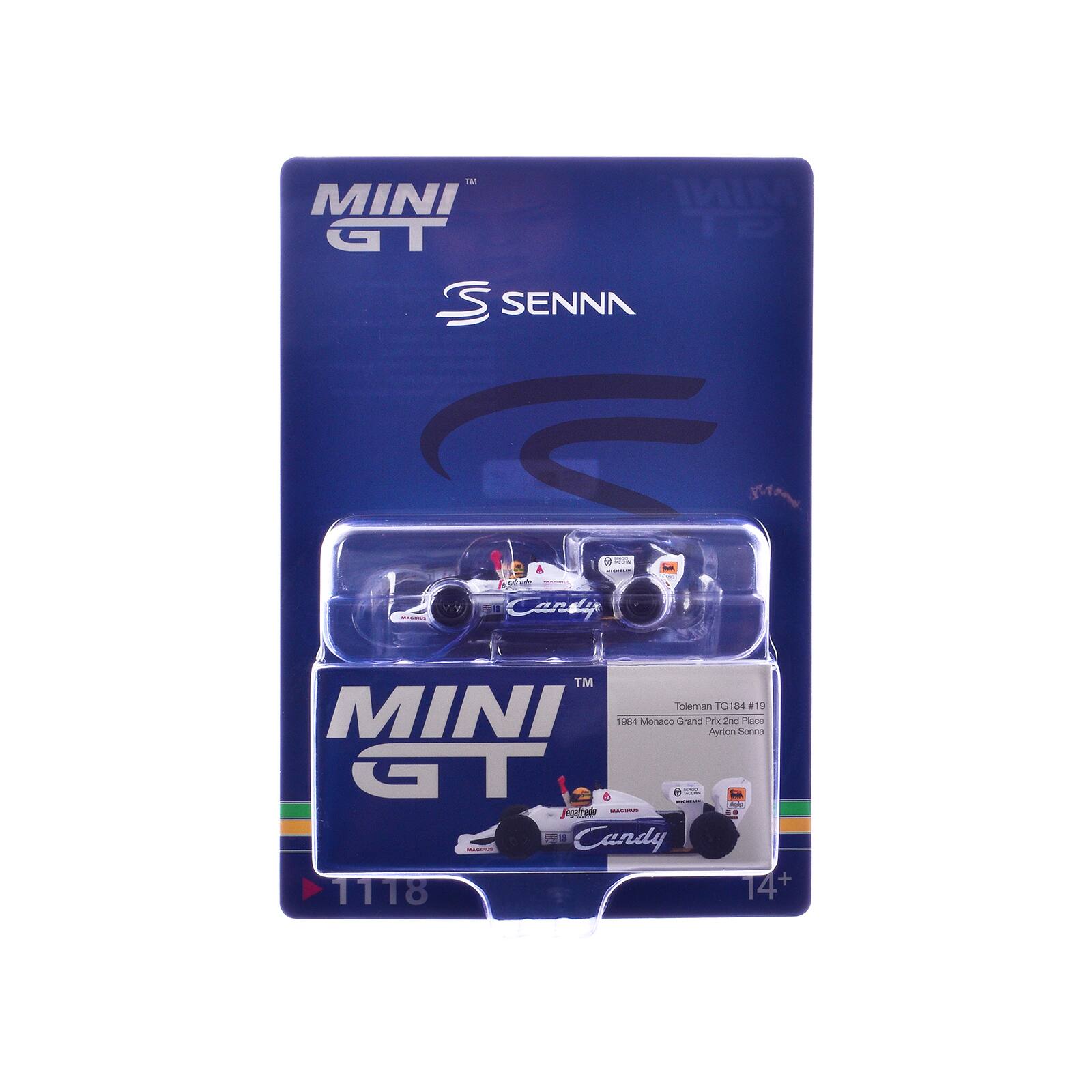 MINI GT  
SENNA  

Candy  
Toleman TG184 1984  
1984 Monaco Grand Prix 2nd Place  
Ayrton Senna  

MINI GT  
Candy  

14+  
1118