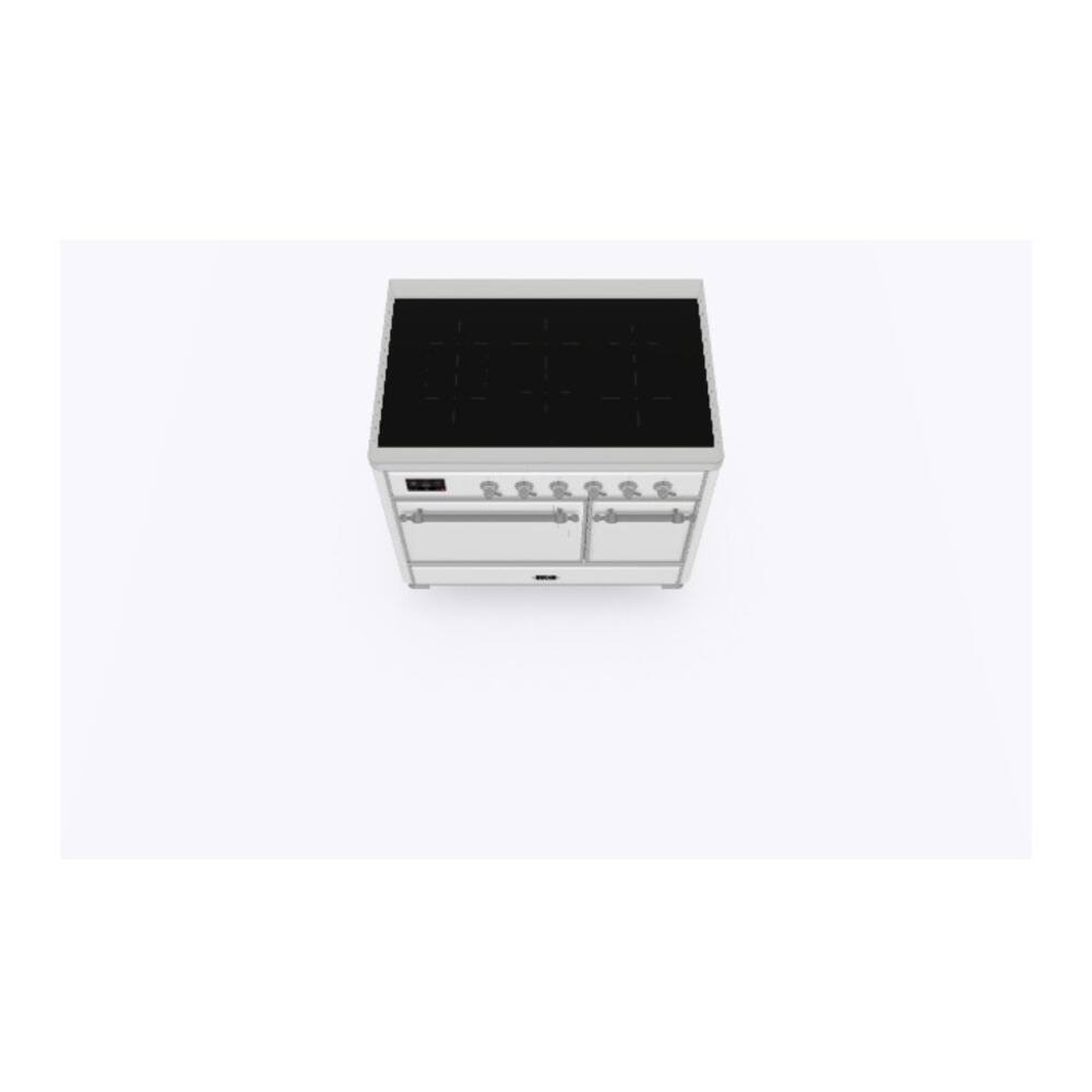 Alt View 5. ILVE - ILVE Majestic II 40 inch Induction Range with 6 Elements (White, Chrome Trim) - White.