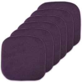 Sweet Home Collection - Honeycomb Memory Foam No Slip Back 16" x 16" Chair Pad Cushion, 6-Pack - Eggplant