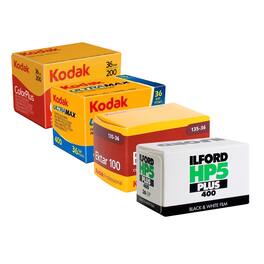 Kodak - Ektar 100 ColorPlus 200 Ultramax 400 Ilford HP5+ B&W Film 35mm Film 36exp