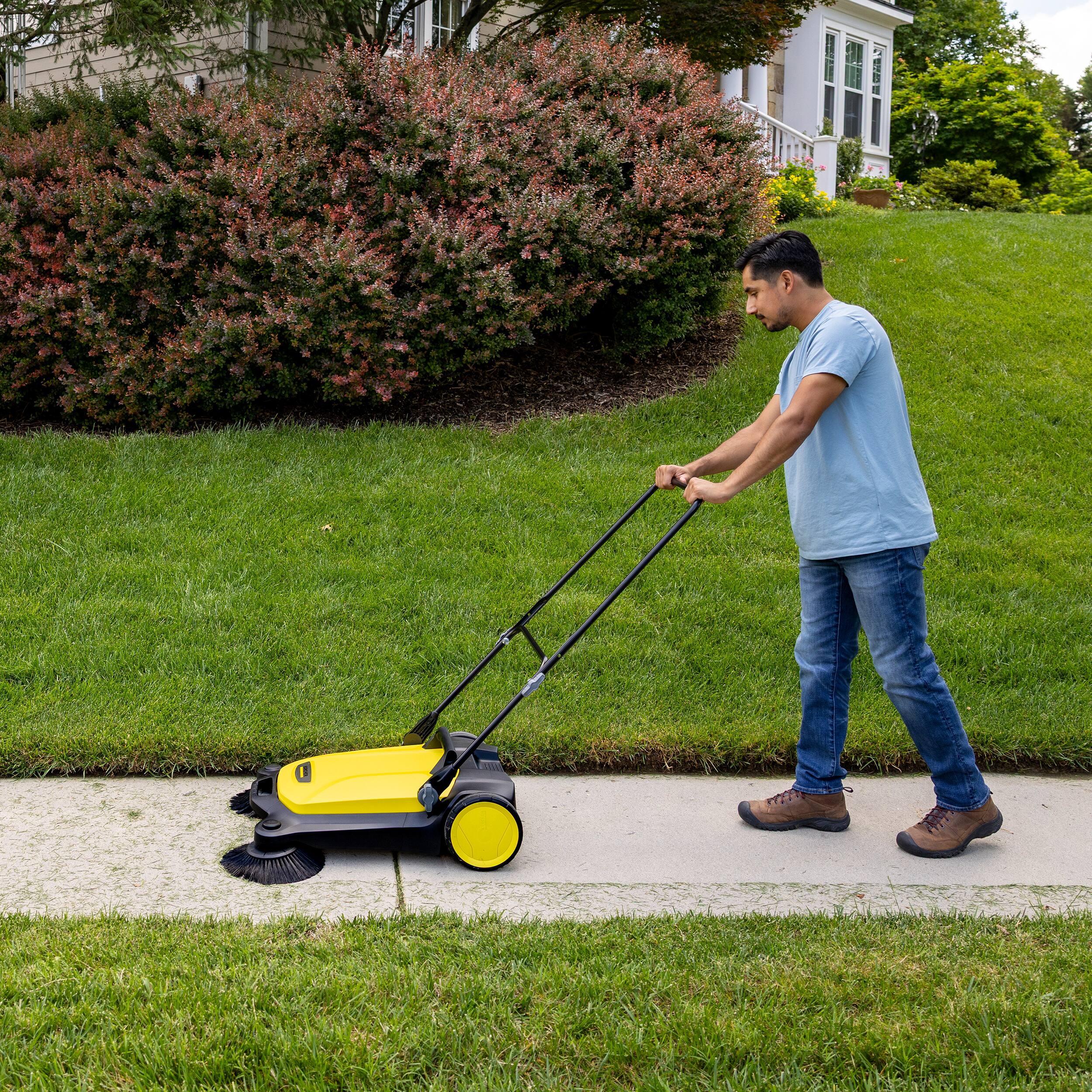 Alt View 2. Karcher - S 4 Twin Outdoor Push Sweeper, 5.25 Gallon, Walk-Behind Street Sweeper.