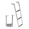 Front. VEVOR - Boat Ladder, 3 Steps, Stainless Steel Telescoping Folding Swim Deck Ladder for Rear Entry Inboard, Heavy Duty 600 lbs - Silver.