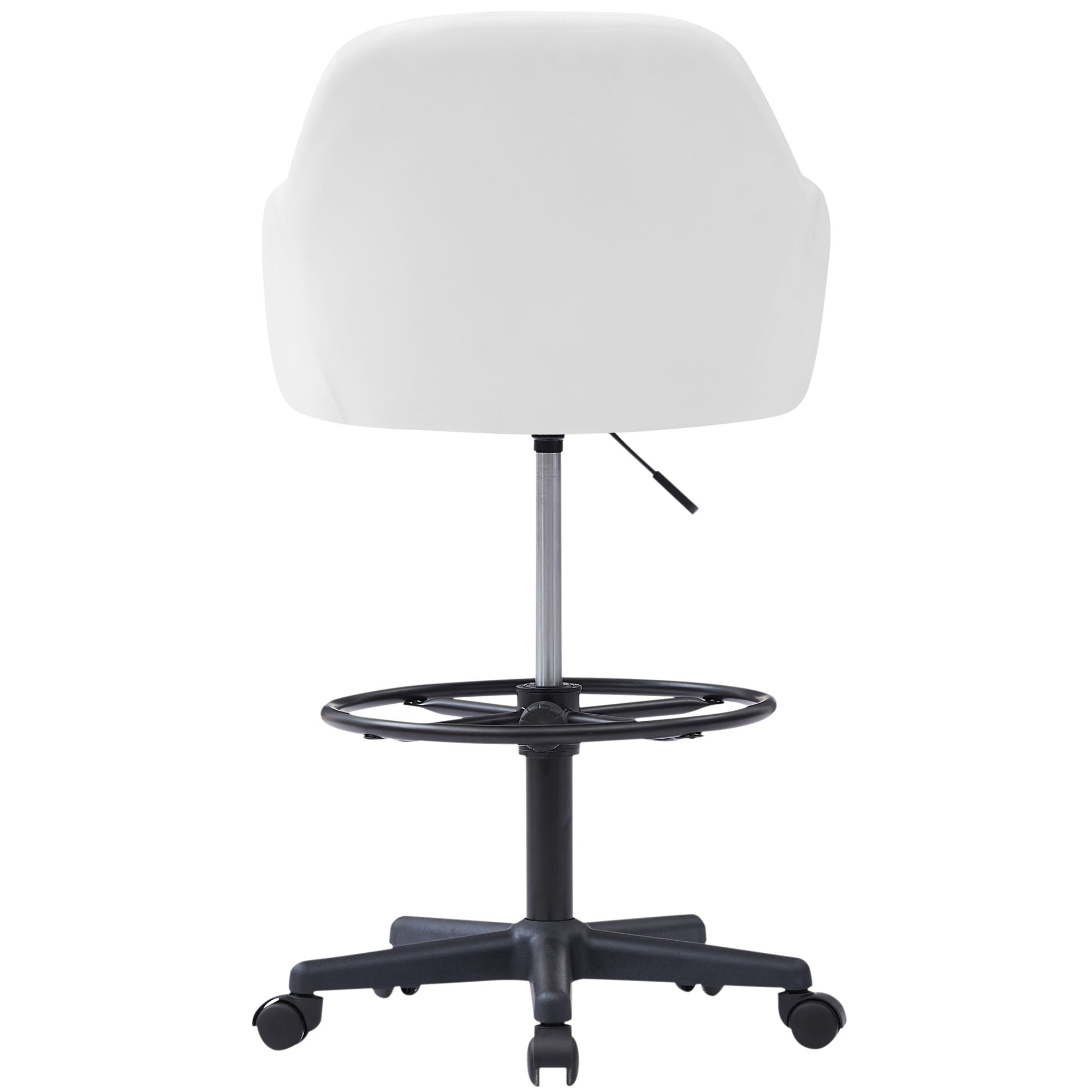 Alt View 1. Vecelo - PU Leather Office Chair with Adjustable Height and Footrest - 330lb Capacity, 360° Swivel, Ergonomic Computer Desk Chair - White.